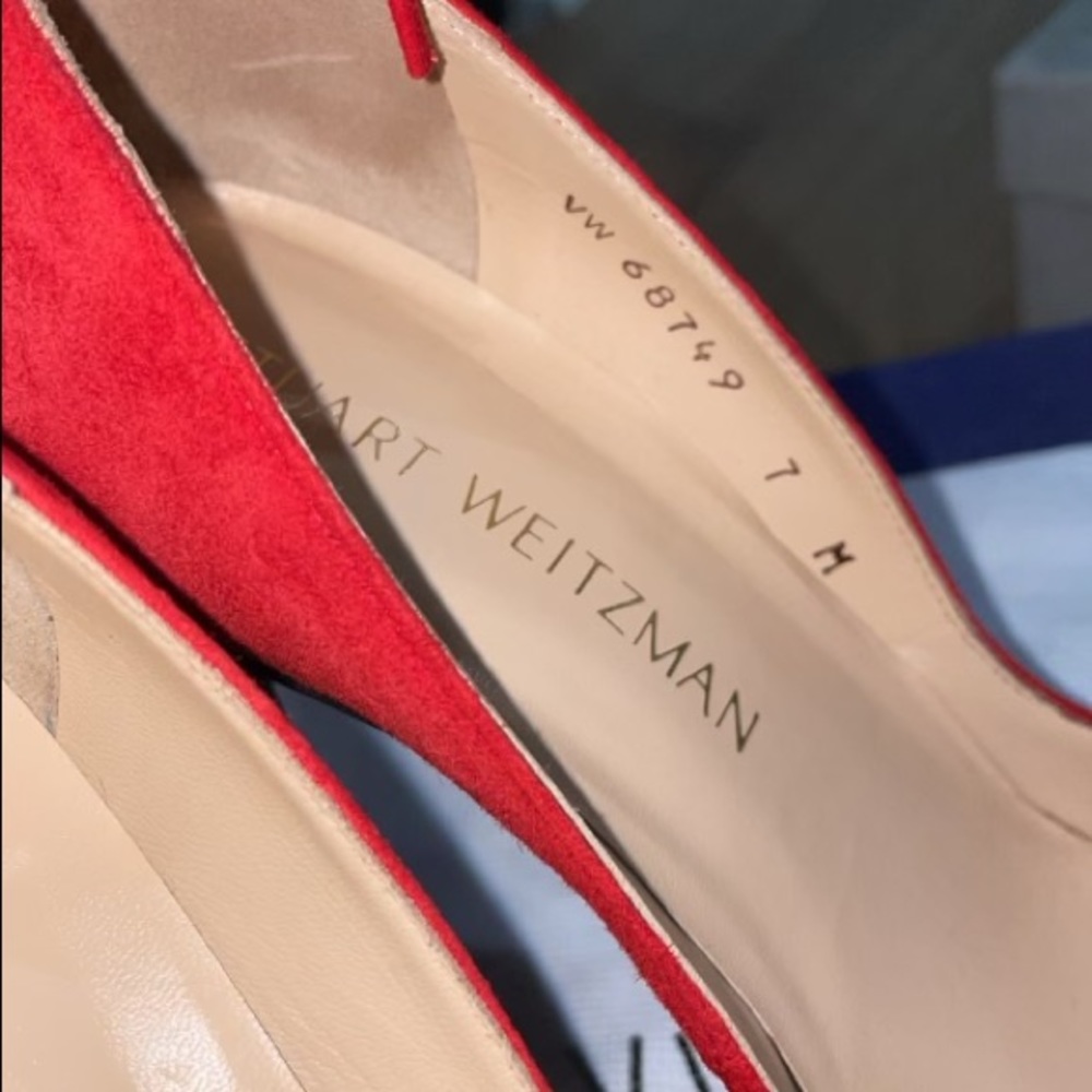 Stuart Weizman Peakabow Red Pump Size 37 - image 7